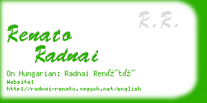 renato radnai business card